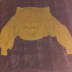 Off the shoulder cropped sweater